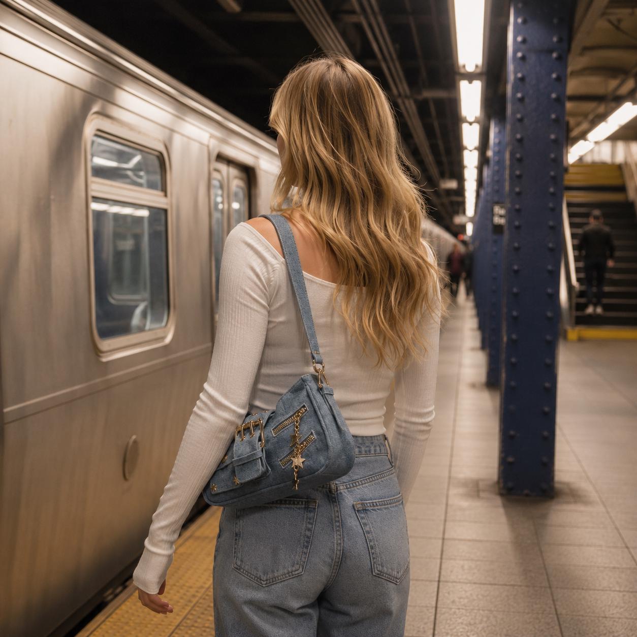 Blue Denim Mini Shoulder Bag